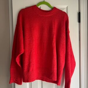American Eagle Outfitters Vibrant Red Crew Neck Sweater